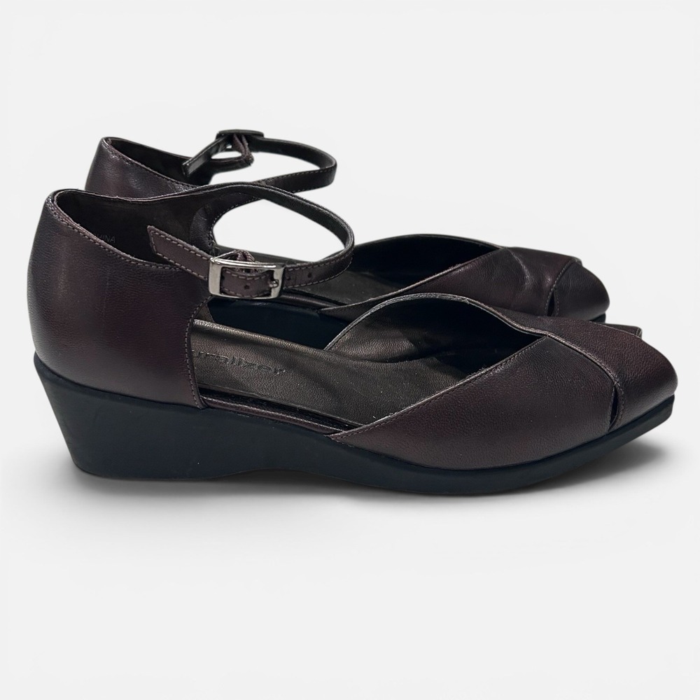 Naturalizer Bronze Peep-Toe Wedge Ankle Strap Women's Size 7M Comfort Summer